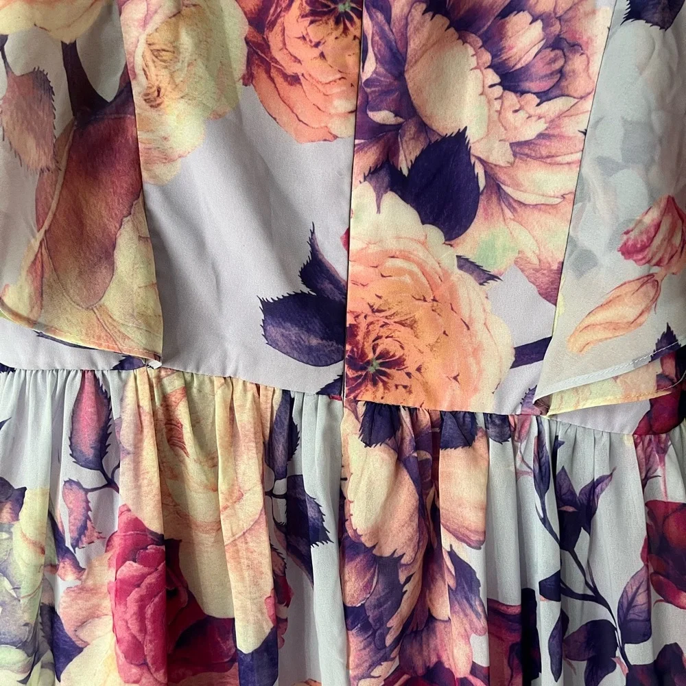Floral Chi Chi London Long Dress Size 22 - Picture 7 of 7
